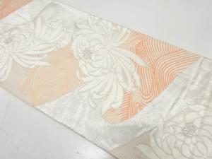 荒波に菊模様織り出し　袋帯